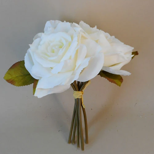 Artificial English Roses Bundle Cream Ivory 24cm - R455 KK3