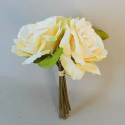 Artificial English Roses Bundle Lemon Yellow 24cm - R393 O3