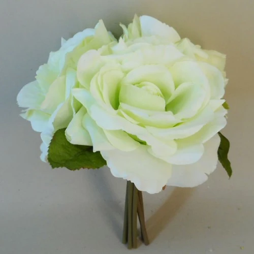 Artificial English Roses Bundle Pale Green 24cm - R395 BX16
