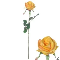 Artificial Garden Rose Buds Yellow 62cm - R258 O4