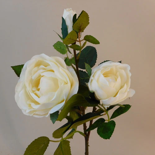 Artificial Old Rose Spray Cream Short Stem 41cm - R142 P4