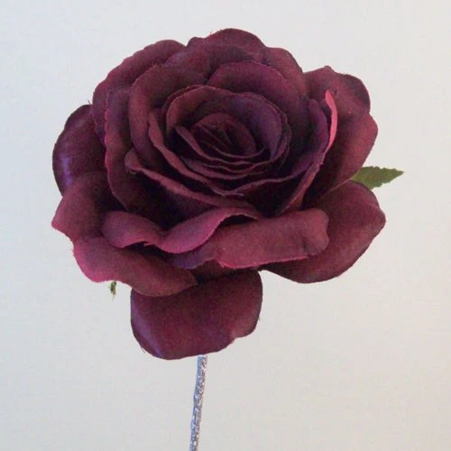 Artificial Roses Stem Burgundy no leaves 44cm - R654 O3