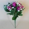 Artificial Rosebuds and Gypsophila Bouquet Dark Pink x 9 29cm - R125 L4
