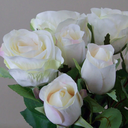 Artificial Roses Bouquet Cream with a hint of Pink 44cm - R497 N4