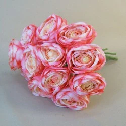 Artificial Roses Bouquet Strawberry Daiquiri x 12 41cm - R534 KK3