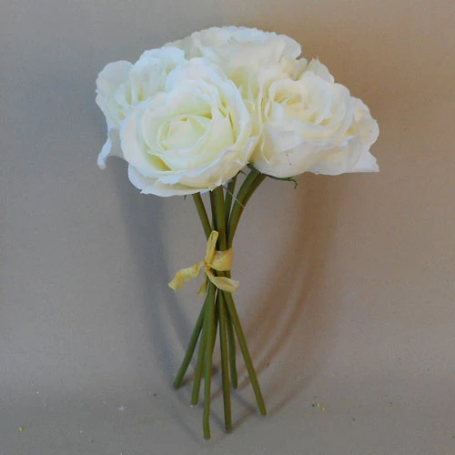 Artificial Roses Bunch Cream 26cm - R133 N3
