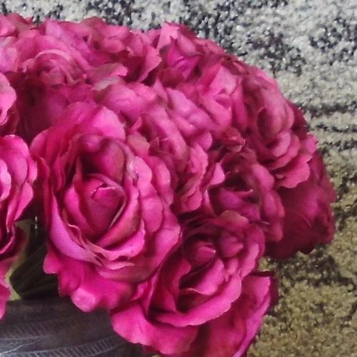 Artificial Roses Bunch Hot Pink 26cm - R120 HH1