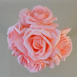 Artificial Roses Bunch Mid Coral 27cm - R352 N3