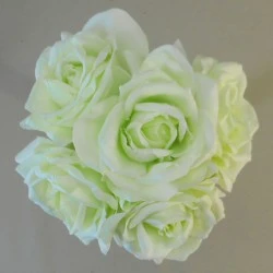 Artificial Roses Bunch Pale Green 27cm - R385 N2