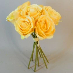 Artificial Roses Bunch Yellow 26cm - R110 Q1