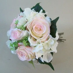 Artificial Roses Hydrangeas and Berries Posy Blush Pink 30cm - R069 GG2