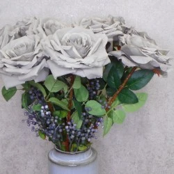 Artificial Roses Large Grey 76cm - R004 R1