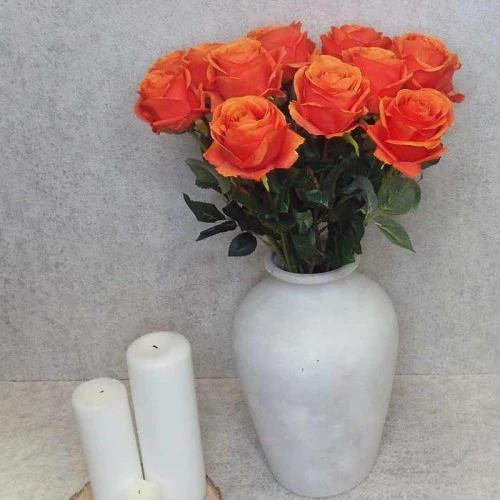 Artificial Roses Orange Crush 60cm - R143 M2