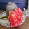 Artificial Roses Posy Pink Peach 26cm - R566 O1