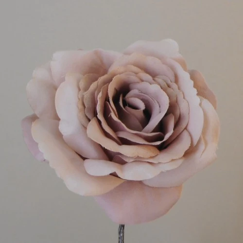 Artificial Roses Stem Blush Pink Peach no leaves 44cm - R652 O3
