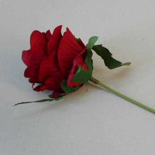 Artificial Silk Rose Buds on Wire Stem Red 24cm - R098 O3