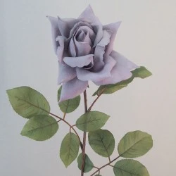 Artificial Tea Rose Lavender Grey 66cm - R704 R3