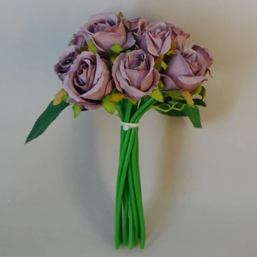 Artificial Rose Bud Posy Mauve Pink 26cm - R695 O2
