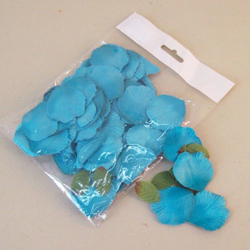 Fabric Rose Petals Turquoise Blue 100 Petals - R624