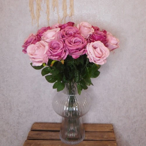 Fleur Artificial Rose Pink 63cm - R647 N4