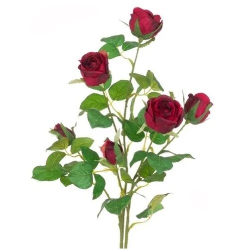 Juliet Roses Spray Dark Red 70cm - R407 O1
