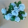 Artificial Rosebuds Bouquet Light Blue x 10 45cm - R232 EE2