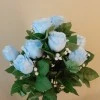 Artificial Rosebuds Bouquet Light Blue x 10 45cm - R232 EE2