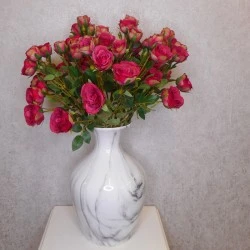 Long Stem Artificial Spray Roses Dark Pink 67cm - R782 BX21