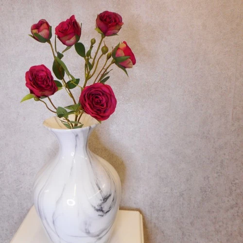 Long Stem Artificial Spray Roses Dark Pink 67cm - R782 BX21