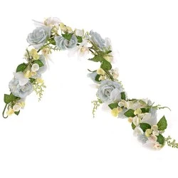 Pearl Wedding Artificial Flowers Garland Blue - PEA030 O4