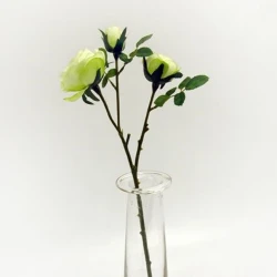 Artificial Old Roses Spray Green Short Stem 41cm - R155 O4