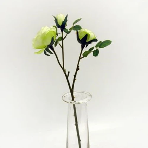 Artificial Old Roses Spray Green Short Stem 41cm - R155 O4
