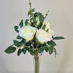 Antique Roses Bouquet Cream 25cm - R297 O2