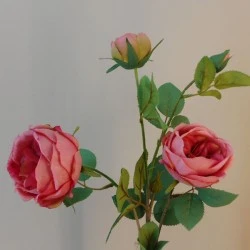 Rydal Artificial Cabbage Roses Spray Dusky Pink 65cm - R153 G1