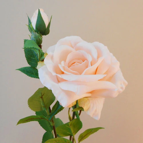Rydal Artificial Rose Spray Peach 67cm - R107 N4