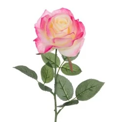 Eco Artificial Rose Pink Cream 62cm - R435 LL2