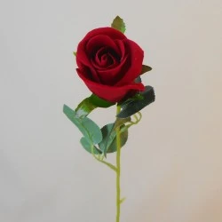 Artificial Rose Bud Red Velvet 54cm - R024 
