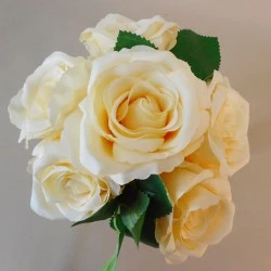 Artificial Tea Roses Bundle Lemon Yellow 28cm - R254 L2