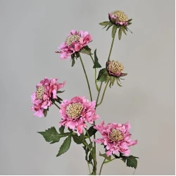 Silk Scabious Flowers Pink 73cm | Artificial Scabiosa - S013 T2
