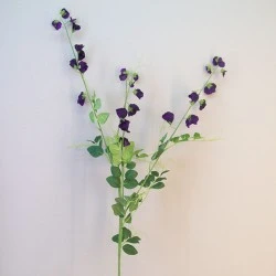 Extra Long Artificial Sweet Peas Stem Aubergine Purple Flowers - S113 F2