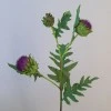 Artificial Thistle and Leaves Spray Purple 69cm - T076 BX10