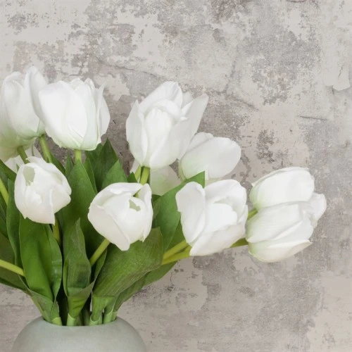Artificial Tulips White 48cm - T020 