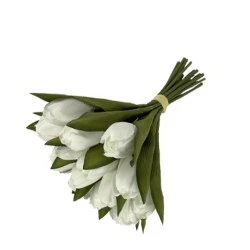 Artificial Tulips Bundle 18 Stems White 30cm - T045 KK3