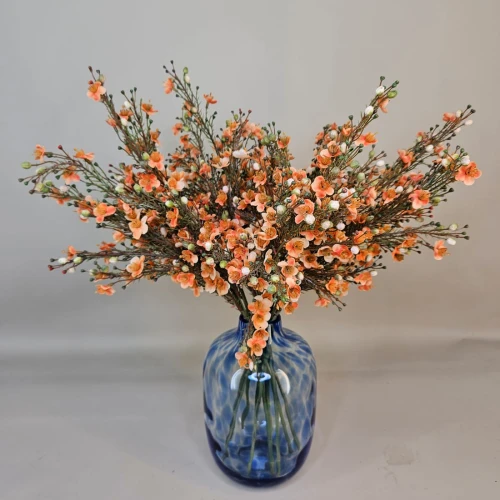 Artificial Wax Flowers Orange 62cm - W012 Q3