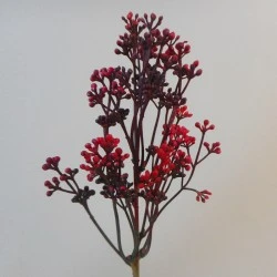 Short Stem Artificial Wax Flower Buds Red 36cm - W071 