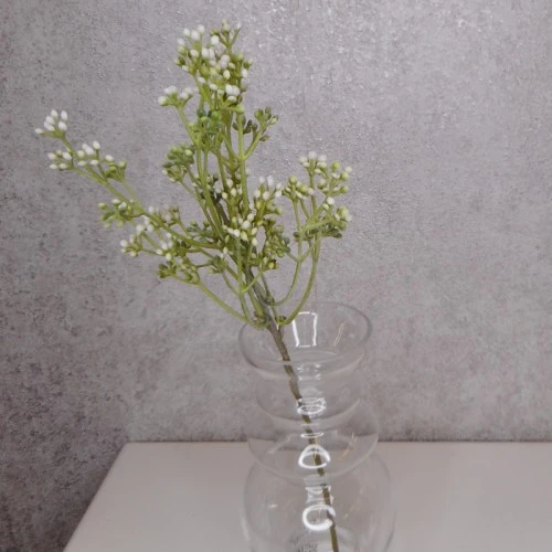 Short Stem Artificial Wax Flower Buds White 36cm - W069 II1