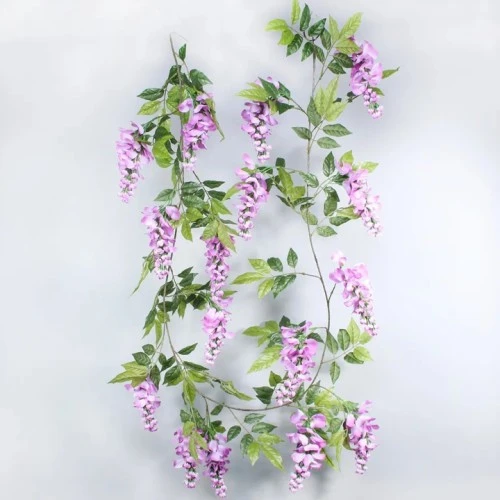 Artificial Flowers Lilac Purple Wisteria Garland 210cm - W044 U1