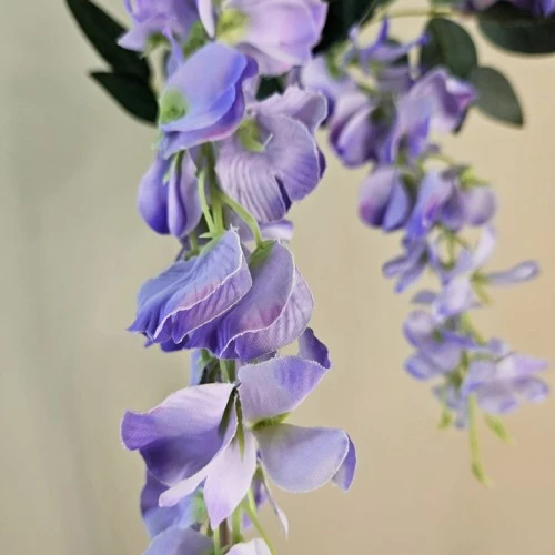Artificial Wisteria Three Lavender Flowers 105cm - W072