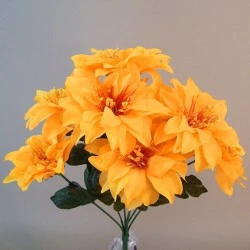 Artificial Zinnias Bouquet Carnival Yellow 35cm - Z033 S4