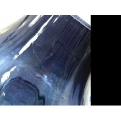 Blue Crackle Glass Flower Vase 20cm *SECONDS* - GL093 9E